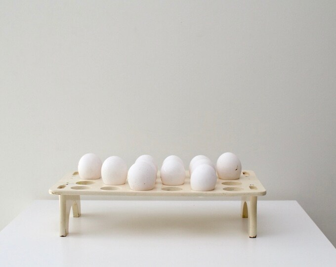Vintage Single Tier Egg Rack in Wood, Antique Egg Rack in Wood, Vintage ...