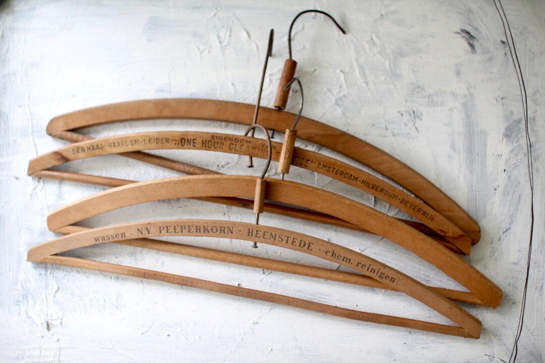 4 Antique Wooden Hangers, Vintage Wooden Clothing Hangers Etsy
