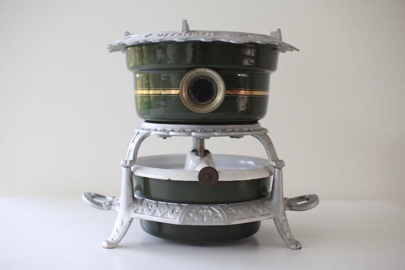 Poêle à Pétrole Vintage Haller 1 Mèche, émail Crème, Avec Four, Camping, Made In Netherlands (occasion)