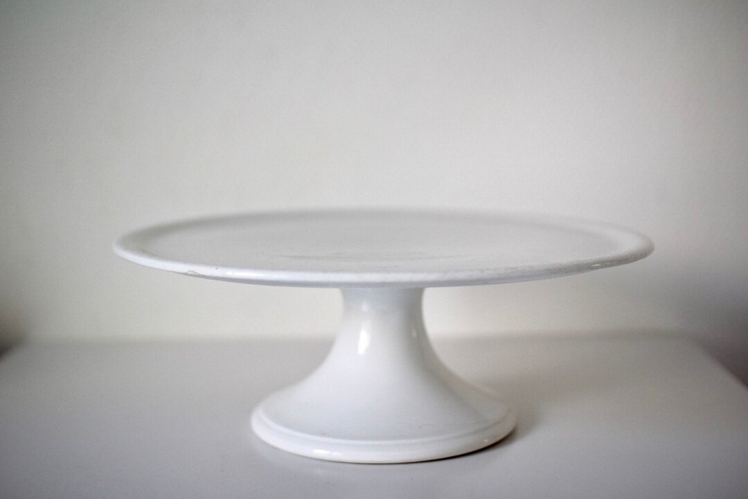 Antique White Ironstone XL Cake Stand,antique Dutch Ironstone Cake