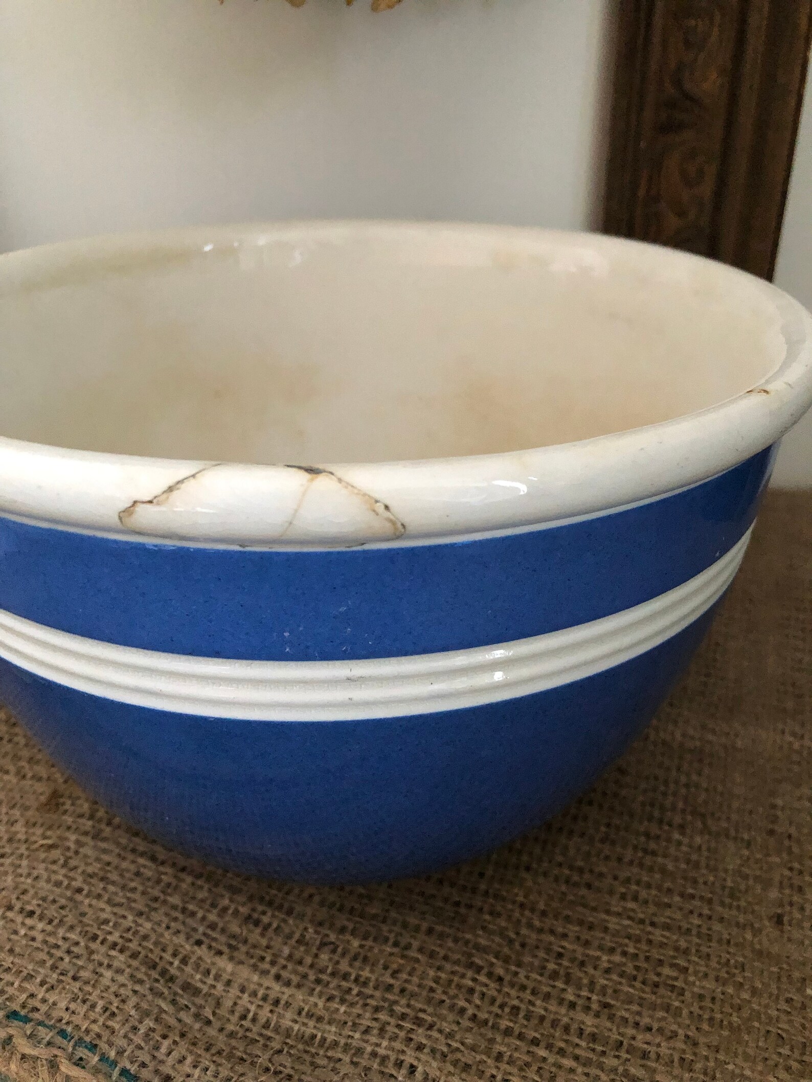 Vintage Fowler Ware Blue & White Mixing Bowl Aus 1930s Etsy