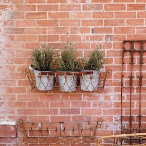 Wrought Iron Wall Planter; Window Boxes; Vintage Cottage Garden Décor