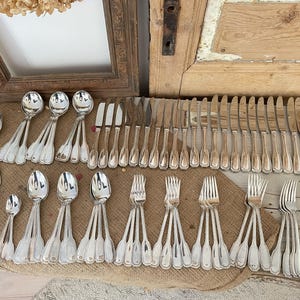 Vintage Rodd Silver Plate Cutlery Set (88 Pieces; 12-Person Formal Dining