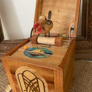 Vintage Wooden Cigarette Dispenser With Duck, Made in Japan (hand Carved &  Engraved; Timber Inlay; 1940s Wartime Décor)