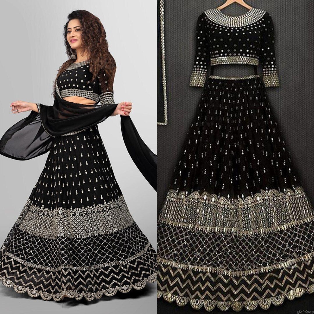 Forever Black Wedding Lehenga Choli/black Lehenga/brides - Etsy