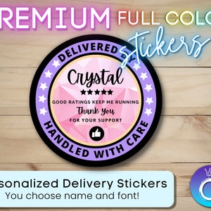 Delivery Stickers for Independent Contractor Custom Personalized Name Sticker |Delivery Driver for Doordash, Uber Eats, Grub Hub|