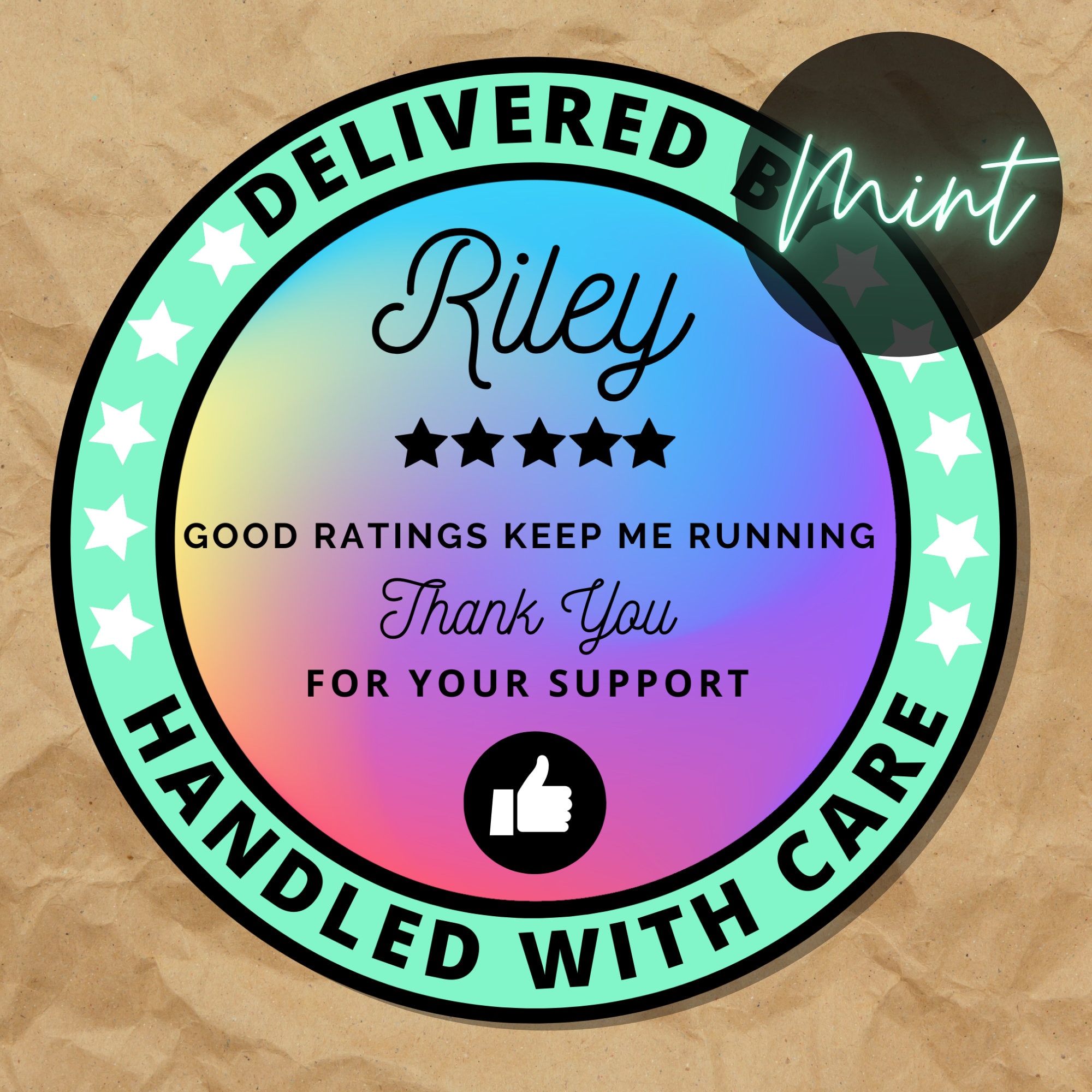 Rainbow Delivery Stickers for Independent Contractor Custom ...