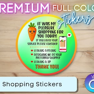 Shop and Deliver Grocery Stickers Gig Workers Custom Personalized | Delivery Driver for Insta, Uber Eats, Grub Hub, Shipt| Shopper labels