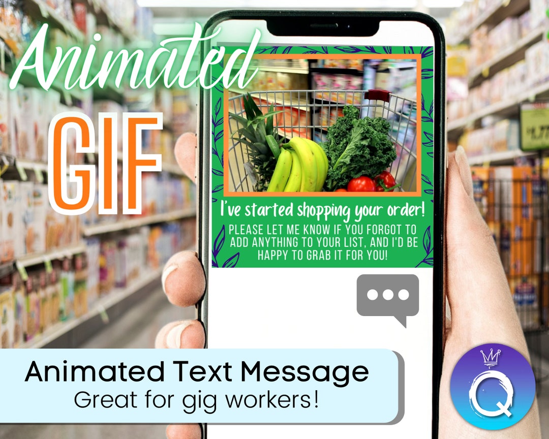 Animated GIF Text Message for Grocery Food Shop & Deliver Drivers and ...