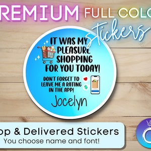 Grocery Shop & Delivery Stickers for Gig Workers Custom Personalized Stickers, Delivery Driver and Personal grocery shopper stickers RM