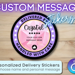 Custom Delivery Stickers for gig workers of Doordash, Uber Eats, Shipt, etc. 2&quot; circle personalized sticker custom text