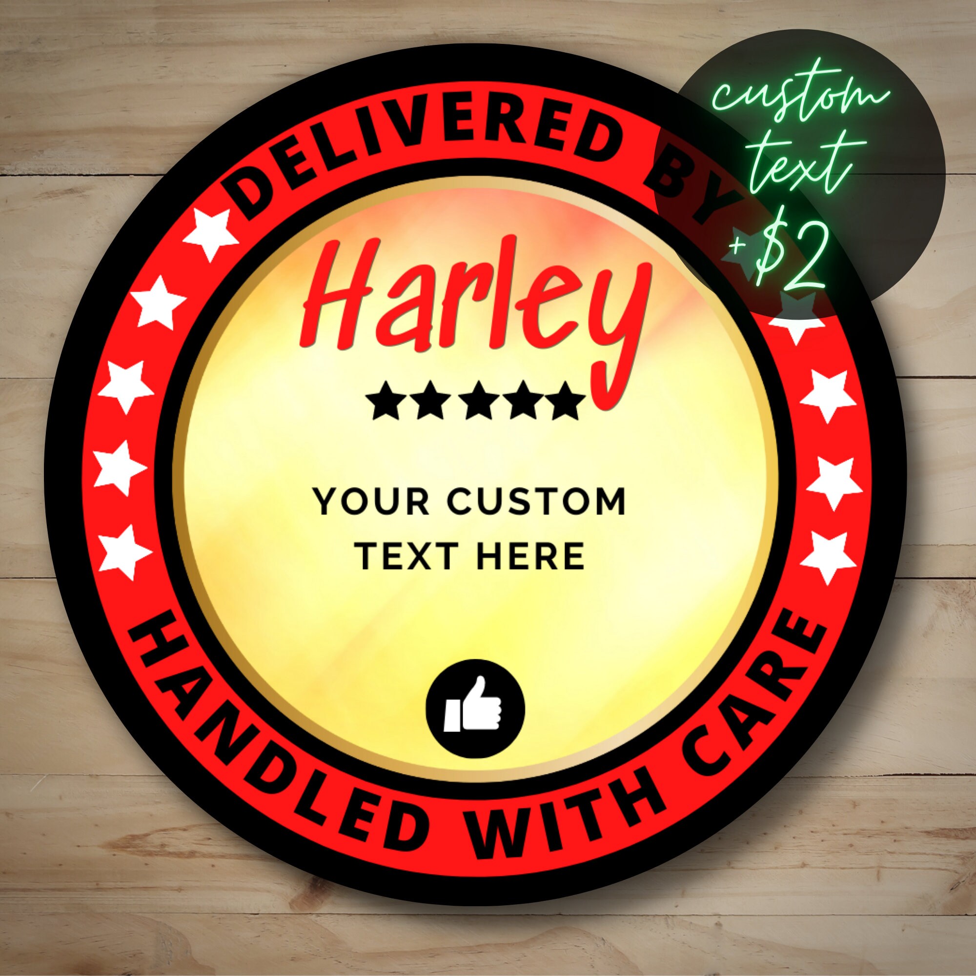 Delivery Stickers for Independent Contractor Custom Personalized Name ...