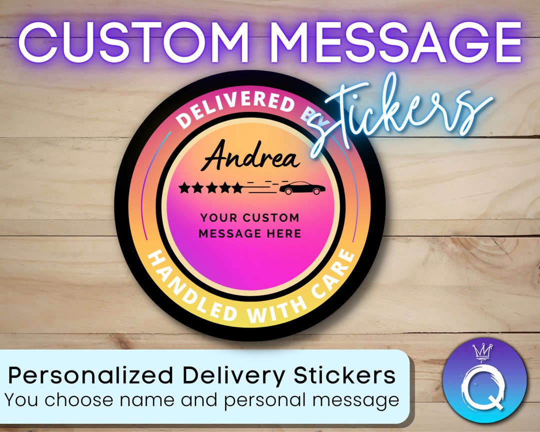 Delivery Ribbon Sticker Custom Delivery Stickers for Gig Workers of Doordash, Uber Eats, Shipt ...
