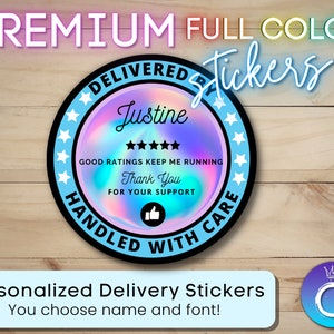 Delivery Stickers for Independent Contractor Custom Personalized 2&quot; circle | Delivery Driver for Doordash, Uber Eats, Grub Hub| Food Courier