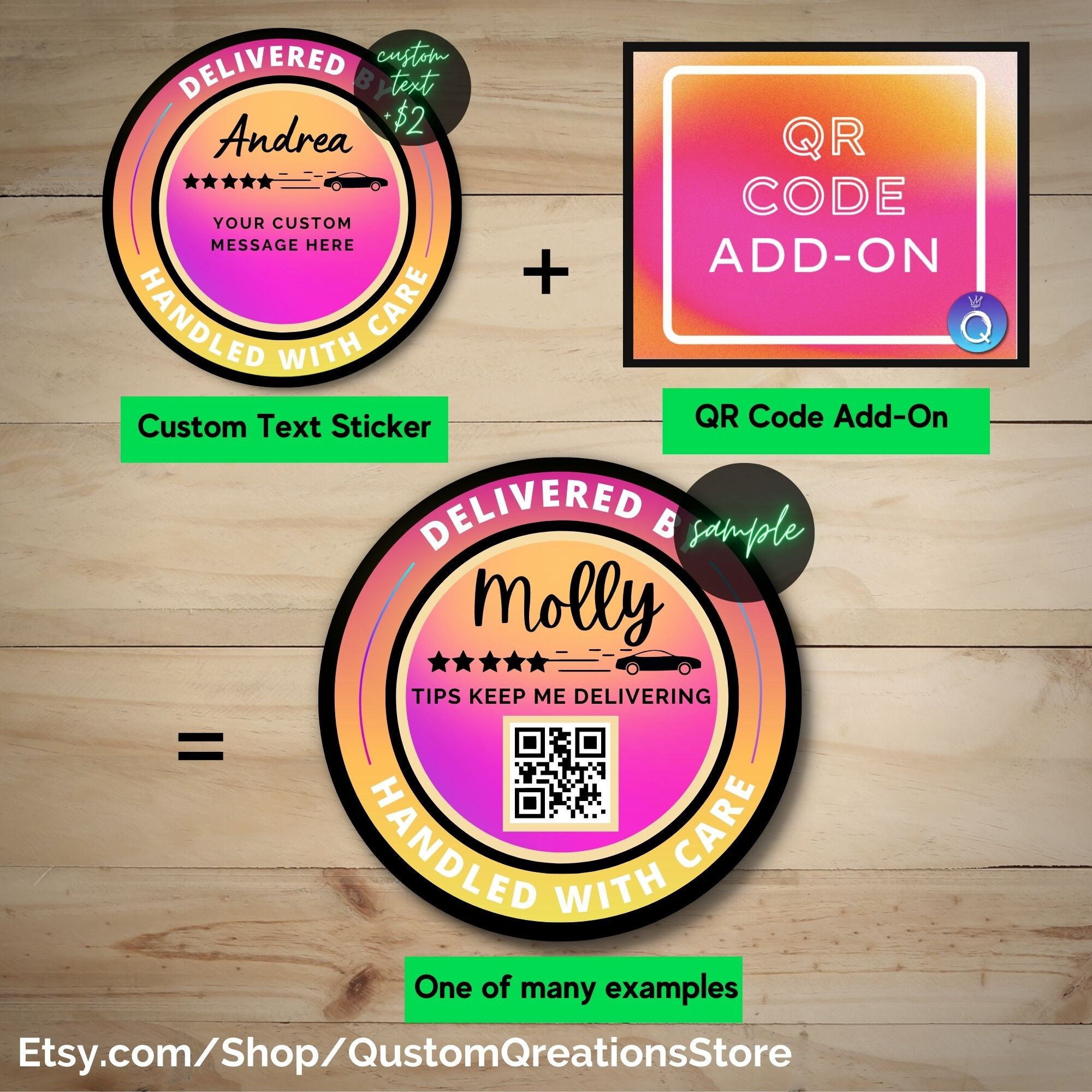 Custom Qr Sticker Designs QR Code Add on to Sticker Order, Custom QR Code Stickers for Gig ...