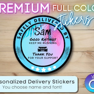 Delivery Stickers for Independent Contractor Custom Personalized Name Sticker |Delivery Driver for Doordash, Uber Eats, Shipt, Spark |