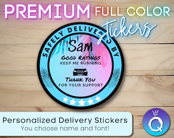 Delivery Stickers for Independent Contractor Custom Personalized Name Sticker |Delivery Driver for Doordash, Uber Eats, Shipt, Spark |