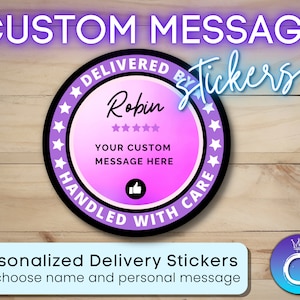 Custom Delivery Stickers for gig workers of Doordash, Uber Eats, Shipt, etc. 2&quot; circle personalized sticker custom text
