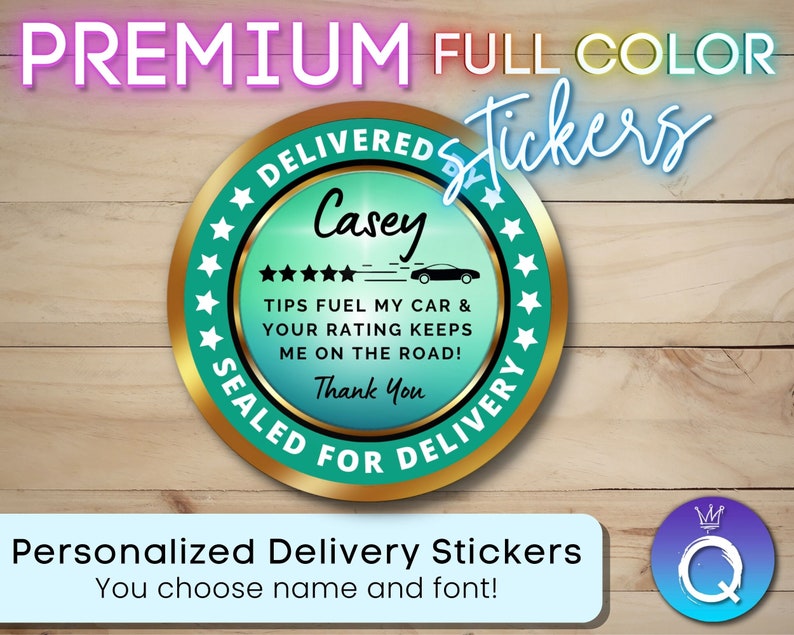 Delivery Stickers for Independent Contractor Custom Personalized 2 ...
