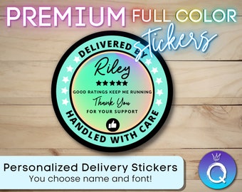 Delivery Stickers for Independent Contractor Custom Personalized 2" circle | Delivery Driver for Doordash, Uber Eats, Grub Hub| Food Courier