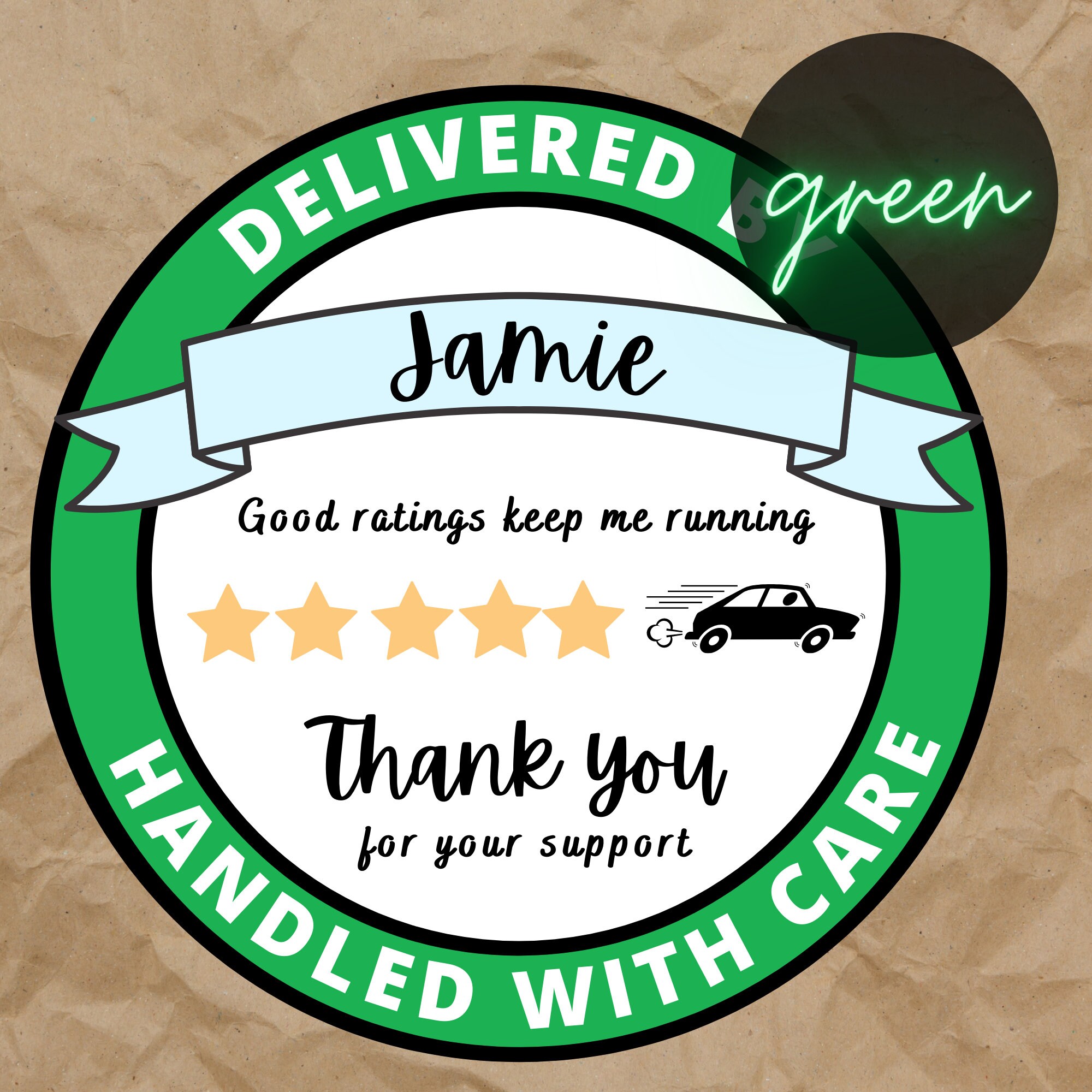 Delivery Stickers for Independent Contractor Custom Personalized 2 ...