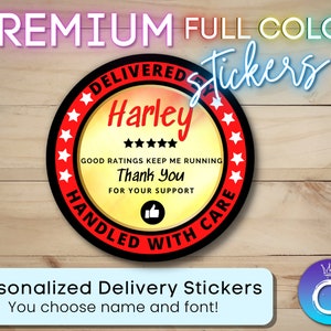 Delivery Stickers for Independent Contractor Custom Personalized Name Sticker |Delivery Driver for Doordash, Uber Eats, Grub Hub|