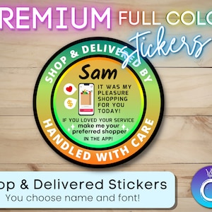 New! Grocery Shop & Delivery Stickers for Gig Workers Custom Personalized Stickers, Delivery Driver and Personal grocery shopper stickers