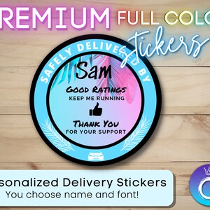 Delivery Stickers for Gig Workers Custom Personalized Name Stickers |Delivery Driver for Doordash, Uber Eats, Shipt, Spark |