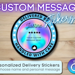 Custom Delivery Stickers for gig workers of Doordash, Uber Eats, Shipt, etc. 2&quot; circle personalized sticker custom text
