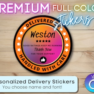 Delivery Stickers for Independent Contractor Custom Personalized Name Sticker |Delivery Driver for Doordash, Uber Eats, Grub Hub|
