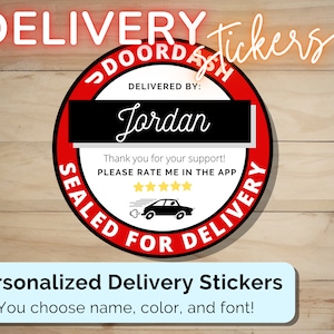 Doordash delivery stickers (Personalized stickers) Doordash gear, Doordash labels, Doordash supplies, Doordash stickers SEALED FOR DELIVERY