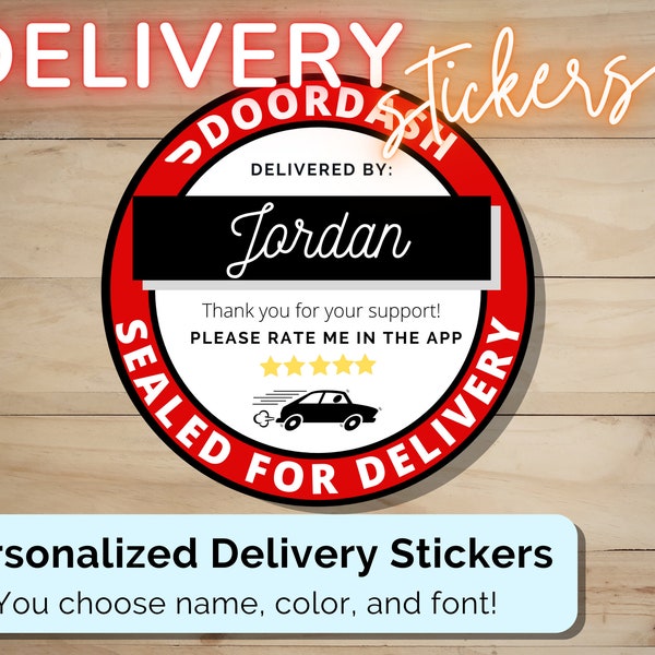 Doordash delivery stickers (Personalized stickers) Doordash gear, Doordash labels, Doordash supplies, Doordash stickers SEALED FOR DELIVERY