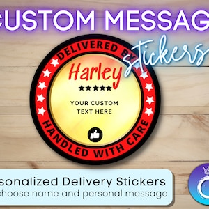 Custom Delivery Stickers for gig workers of Doordash, Uber Eats, Shipt, etc. 2&quot; circle personalized sticker custom text