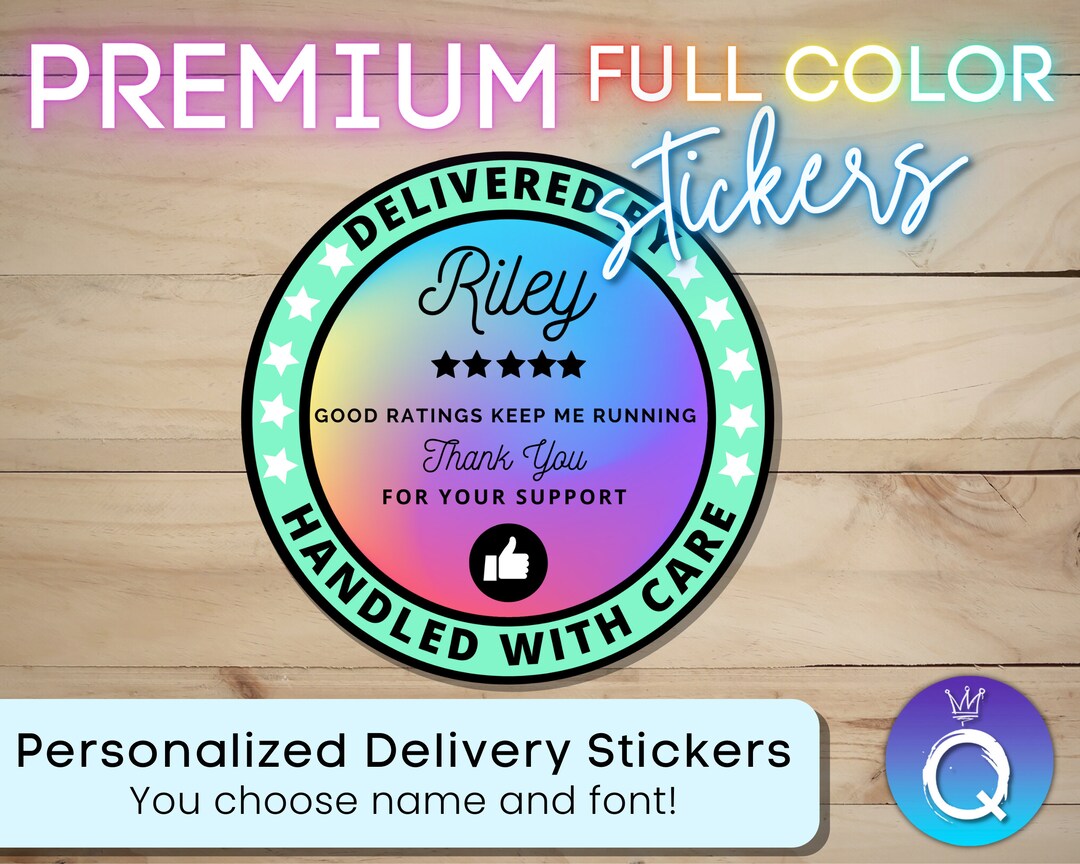 Rainbow Delivery Stickers for Independent Contractor Custom