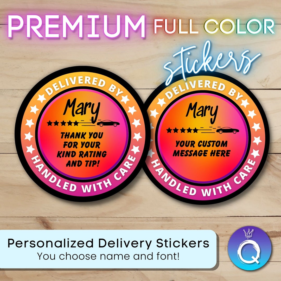 Delivery Stickers for Independent Contractor Custom Personalized 2 ...