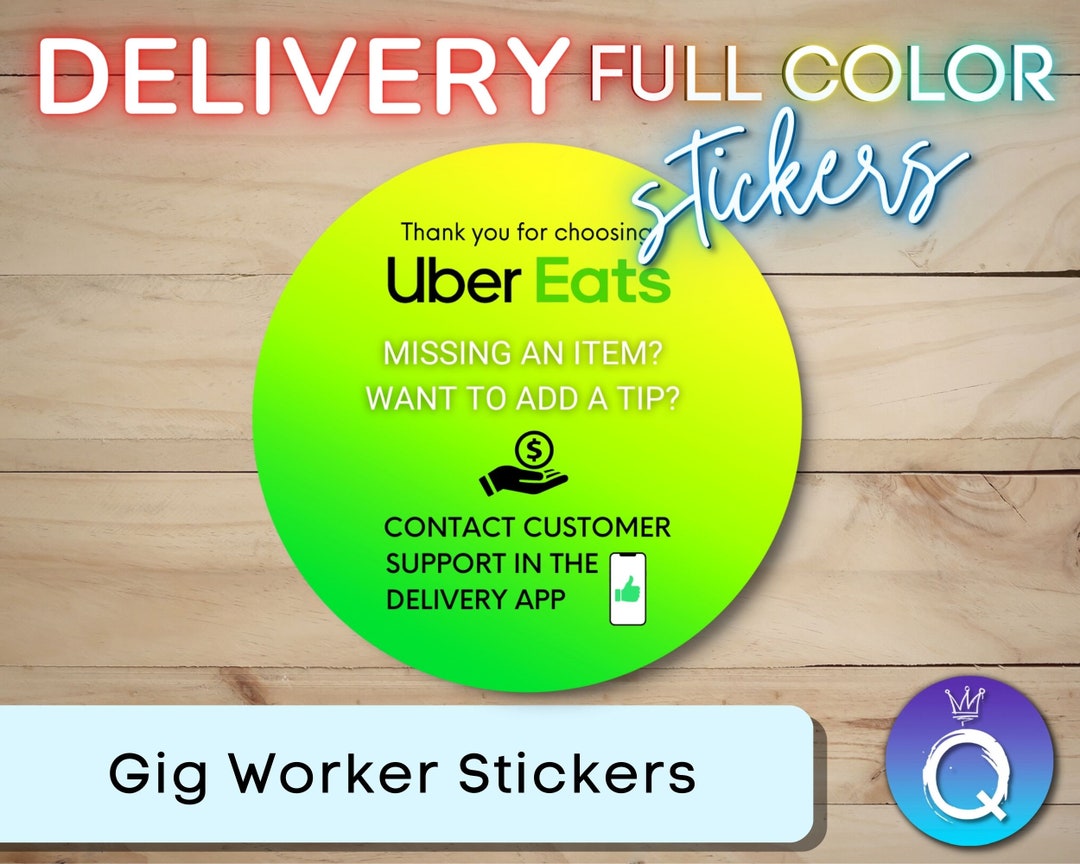 Uber Eats Delivery Stickers for Gig Workers and Delivery Drivers