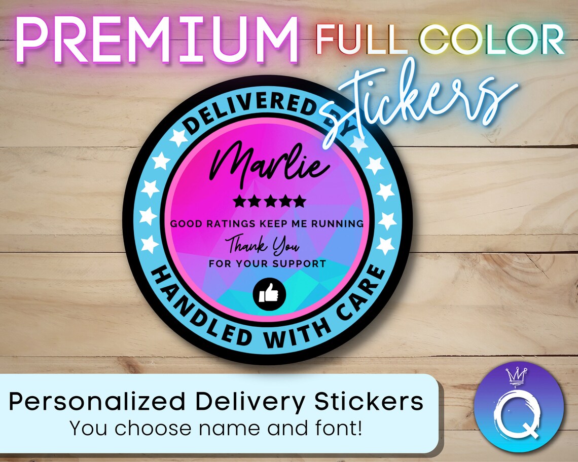 Delivery Stickers for Independent Contractor Custom Personalized Name ...
