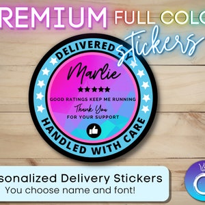 Delivery Stickers for Independent Contractor Custom Personalized Name Sticker |Delivery Driver for Doordash, Uber Eats, Grub Hub|