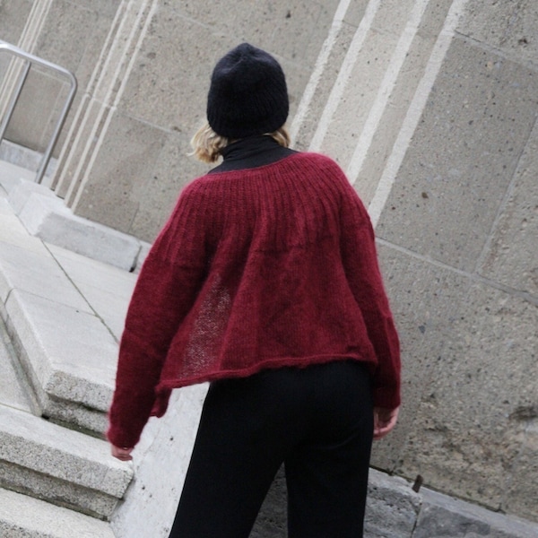 Cardigan mohair, handcrafted, unique, handknitted, sustainable knitwear, knitwear, sustainable, slow fashion