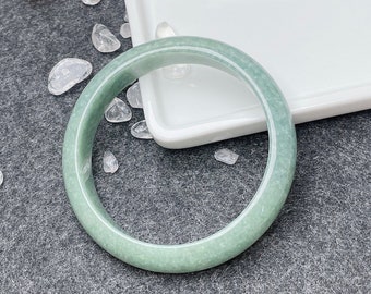 Authentic Green Jadeite Jade Bangle Bracelet, 55 56 57 58 59 60 61 62mm, Grade A Jadeite, China Vintage Jade Bangle Men Women Elegant Gift