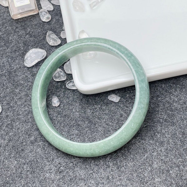 Authentic Green Jadeite Jade Bangle Bracelet, 55 56 57 58 59 60 61 62mm, Grade A Jadeite, China Vintage Jade Bangle Men Women Elegant Gift