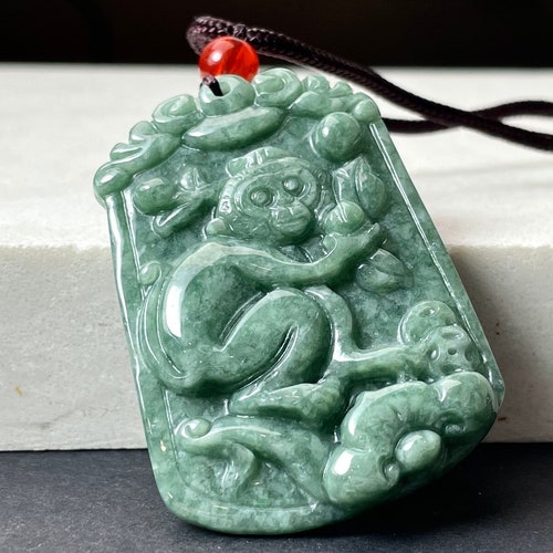 Real Green Jade Tiger Necklace Chinese Zodiac Year of Tiger - Etsy