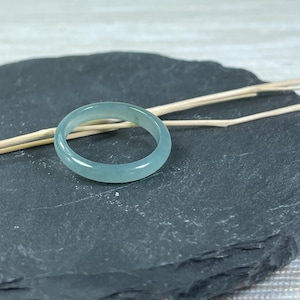authentic jade ring, delicate style ring band, icy green jade jewelry