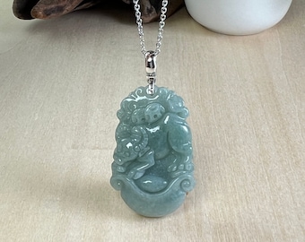 干支牛天然ビルマ翡翠ペンダント - Etsy 日本