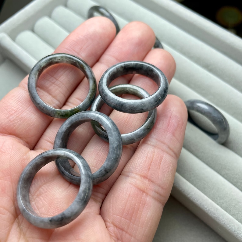 grade a jadeite black ring