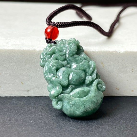 Authentic Jade Horse Pendant Necklace 