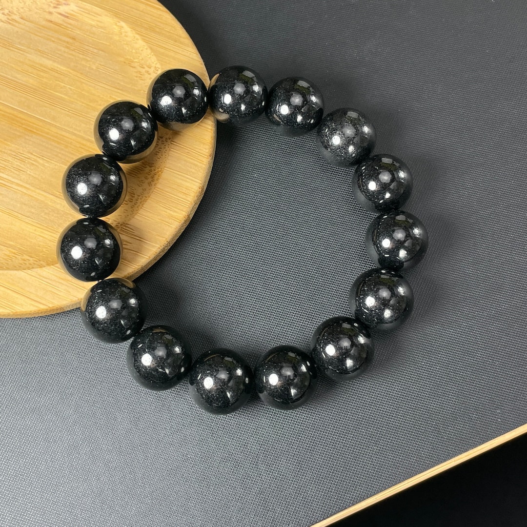 Real Jade Bracelet Man, Black Jade Beads Bracelet Bangle, Chinese