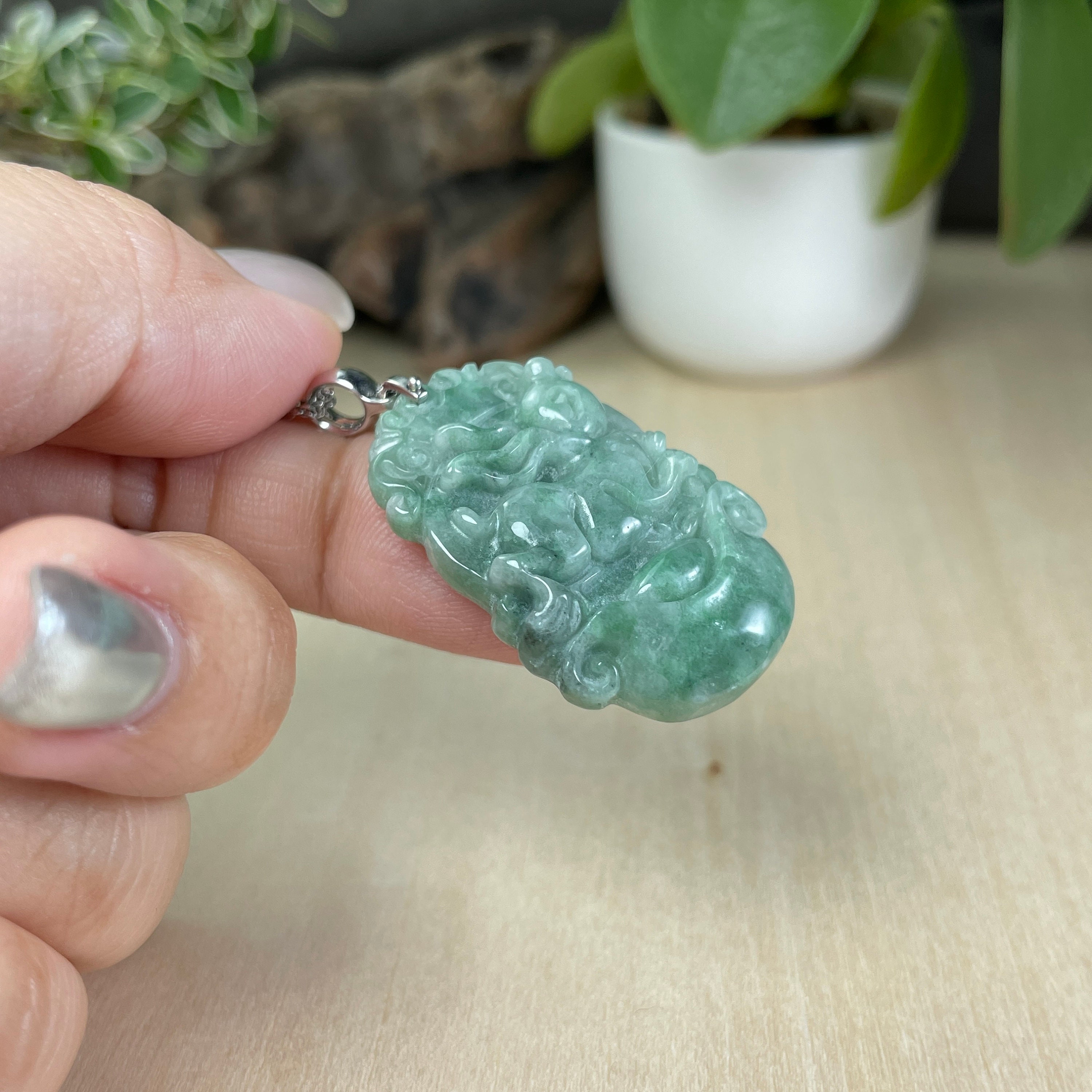 Jade Rabbit Charm Year of the Rabbit Pendant, Jade Rabbit Pendant Necklace, Chinese ...