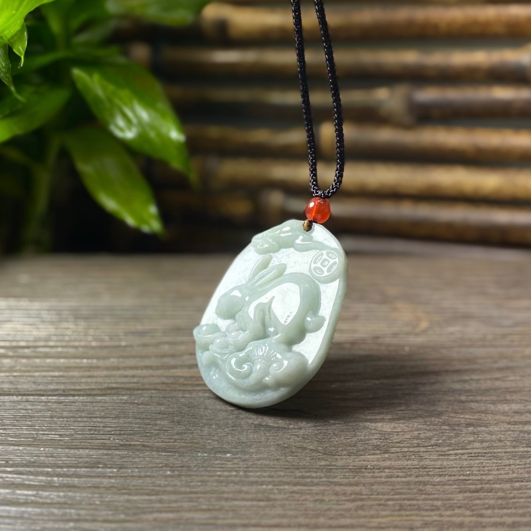 Year of the Rabbit 2023, Real White Jade Bunny Amulet, Chinese Zodiac Pendant Necklace, Hare Chinese New Year Gifts, Genuine Jewelry Women