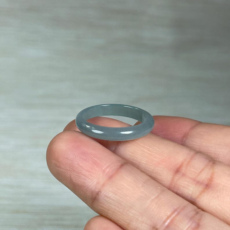 grade A natural icy green, tiny size band, minimalist style, gift idea for woman